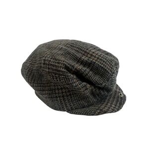 Vintage Worlds Best 100% Pure‎ Wool Plaid Flat CapHat Newsboy Medium Made in USA